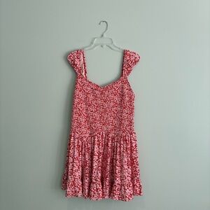 Urban Outfitters Red Floral Mini Dress
